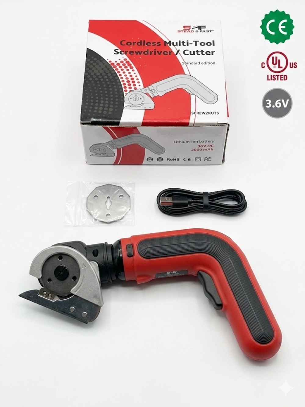 Cordless Multi-Tool Screwdriver/Cutter - Red/Black